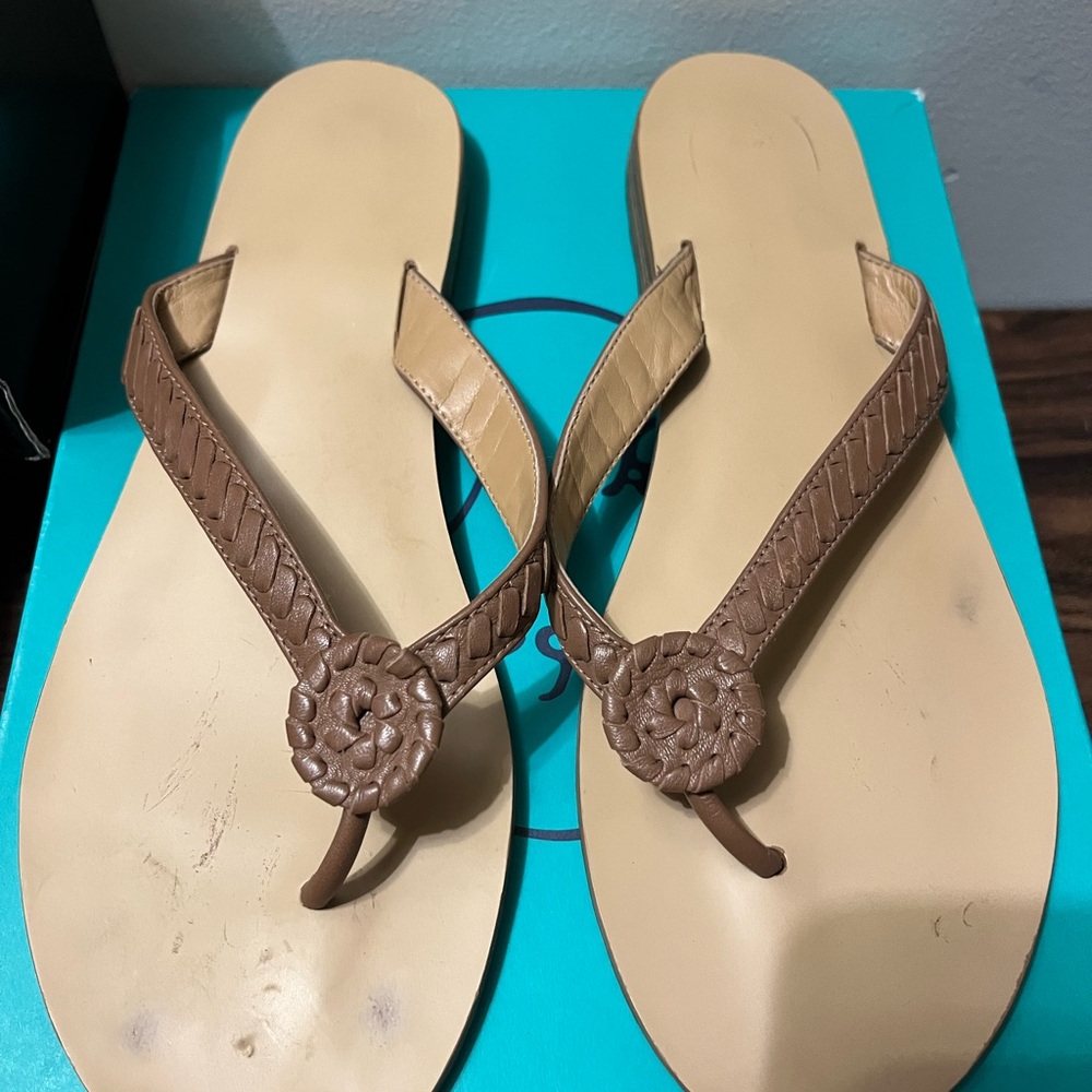 Jack Rogers Brown Leather Women's Sandals